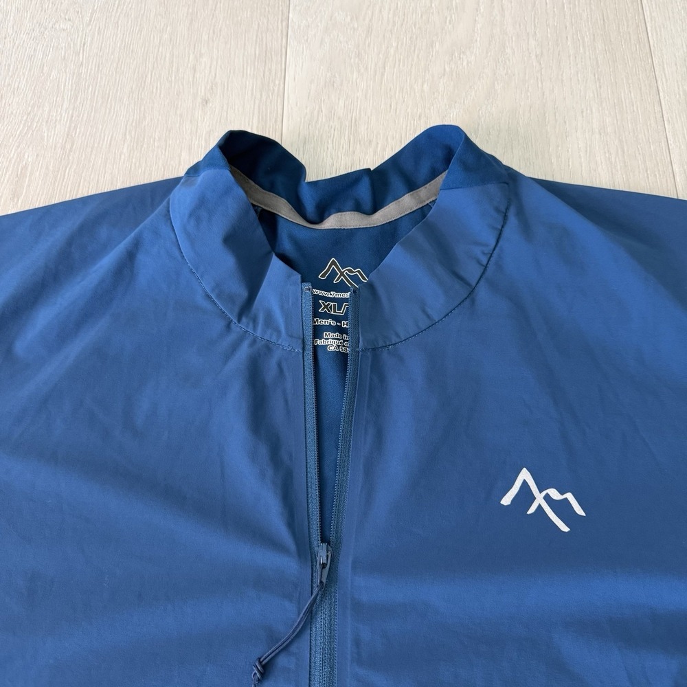 7Mesh Industries Cycling Jersey Men's Size XL Full Zip Shirt Bike Pockets Blue